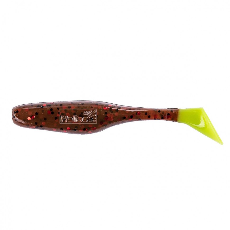 Виброхвост Helios Vigor 3,75"/9.5 см, цвет Rusty Gold & Lime 7 шт HS-6-017 , 